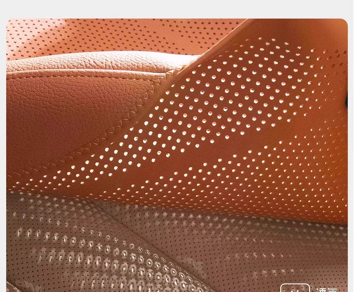 New full-cover car seat cushion made of perforated Nappa leather, high-end car seat pad, suitable for all seasons, front and rear seat cushion