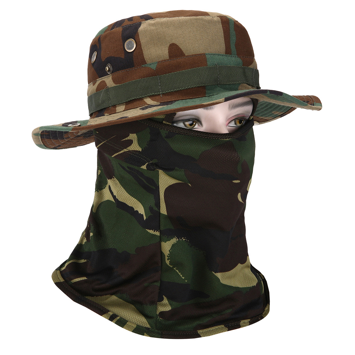 Sombrero de camuflaje con ala ancha al aire libre sombrero Benni sombrero de camuflaje para fanáticos militares sombrero de alpinismo de pesca protector solar sombrero de pescador transpirable hombre