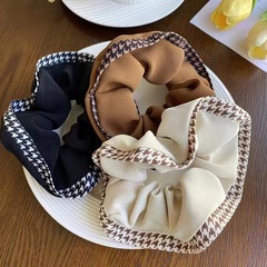 Herben-style classic khaki brown braided hair tie, new design, hair-friendly elastic band, women's hair accessory