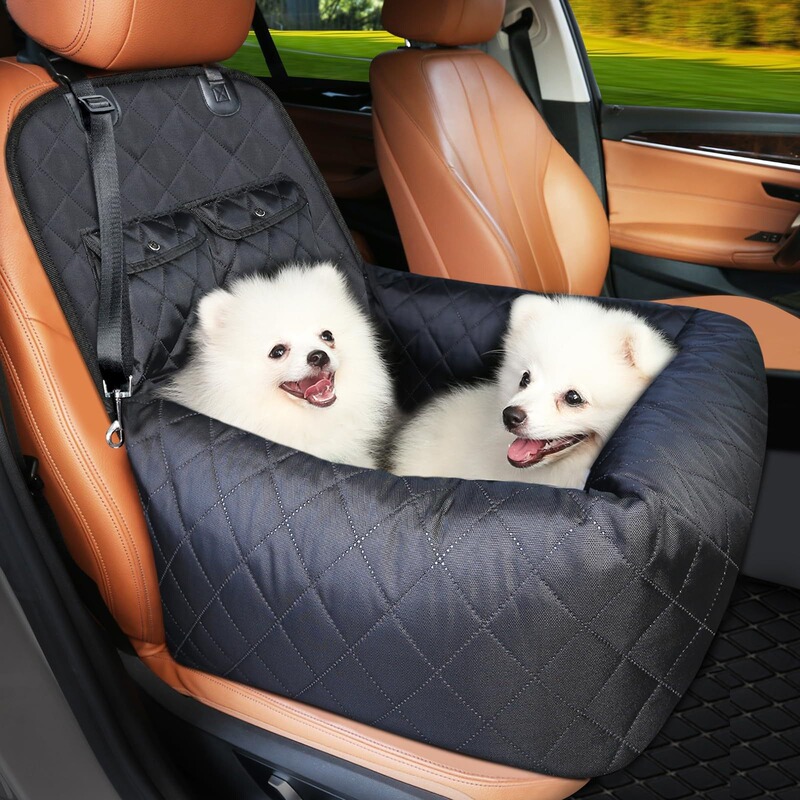 Car-Mounted Pet Bed for the Passenger Seat, Cotton-Filled Dog Bed Suitable for Small and Medium-Sized Dogs, Removable and Washable Pet Cushion
