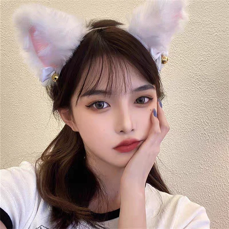 Flashing Headband Yimin, Flower-Shape Light Socket, Korean Style Plush, Blue Accent