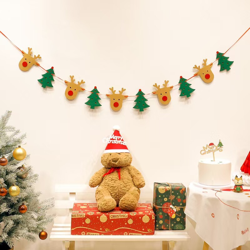 クリスマス装飾吊り旗クリスマス不織布旗ショッピングモールホテル吊り下げ装飾文字カラフルな旗|undefined