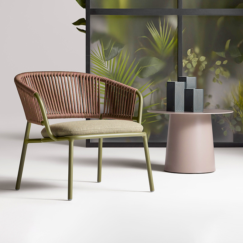 Mesas y sillas para exteriores, tejido de ratán, ocio al aire libre, sencillas y creativas, jardín moderno, balcón, patio, terraza de villa, conjunto B&B. image 2