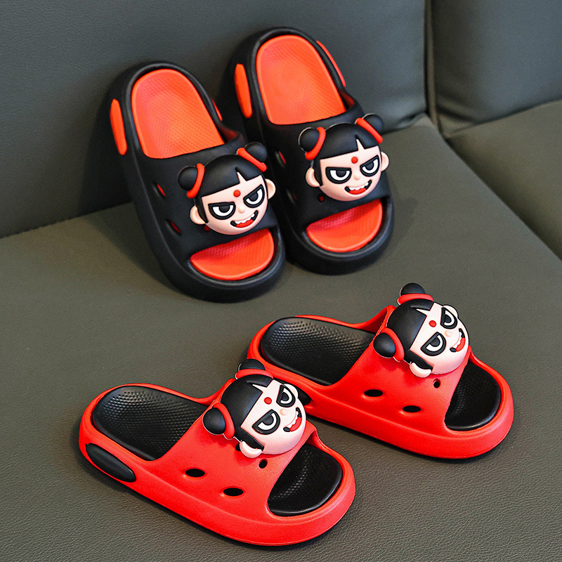 Nezha zapatillas para niños niño EVA niño niña baño de verano baño interior bebé hogar fondo suave antideslizante