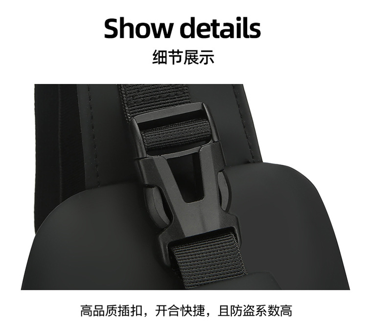 New cross-border men's chest bag, casual large-capacity single-shoulder crossbody bag, water-resistant trendy backpack with LOGO printing undefined