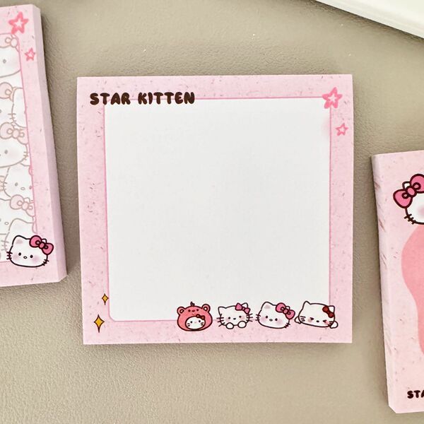 Star kt Cat Post-it Notes Ins High Color Value Sticky Cute Student Classroom Notes Convenient Label Message Book