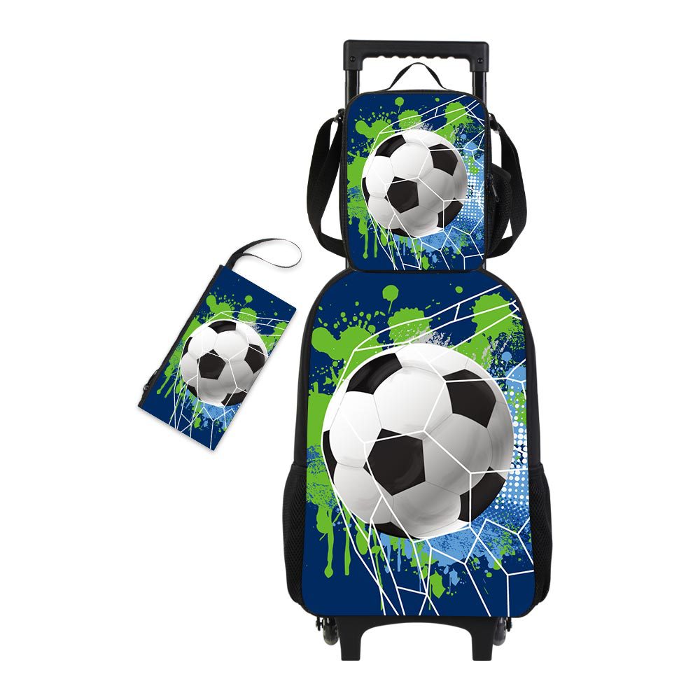 풋볼 프린트 트롤리 탑승 가방 3종 세트