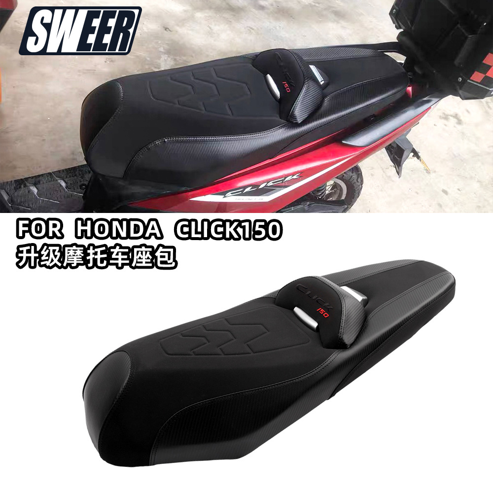 Suitable for Honda Click150/125 Modified Cushion Assembly, Comfortable and Soft Backrest Seat Bag, Motorcycle Seat Bag