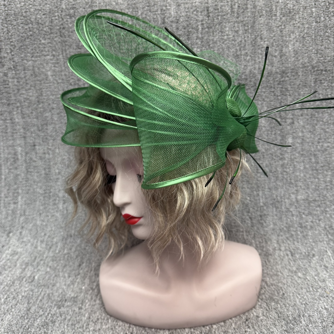 2026 New Style Linen Top Hat with Netting for Brides, Socialites, Family Parties, and Stage Performances