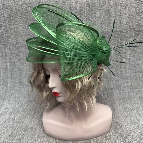 2026 New Style Linen Top Hat with Netting for Brides, Socialites, Family Parties, and Stage Performances