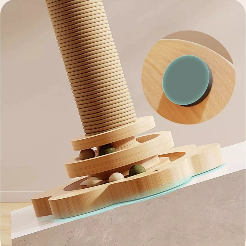 La tabla de rasguño para gatos es resistente al desgaste y no se cae. Columna de garra de gato de sisal Juguete para gatito Palo divertido para gatos