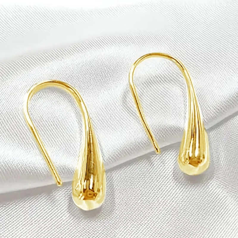 8g Weight Copper Ear Needle Material Earrings Classification 1 Pair Quantity Travel, Street, Shopping Occasion Copper Material U Shape, Water Droplets Pattern Women's Gender Plating Design Basic, Streetwear, Cool Style Style 1 Pair Basic Streetwear Cool Style U Shape Water Droplets Plating Copper Earrings 8
