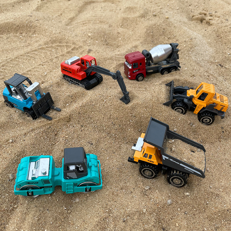 Simulation sliding alloy engineering car model set children's toys small mini excavator boy mixer truck wholesale
