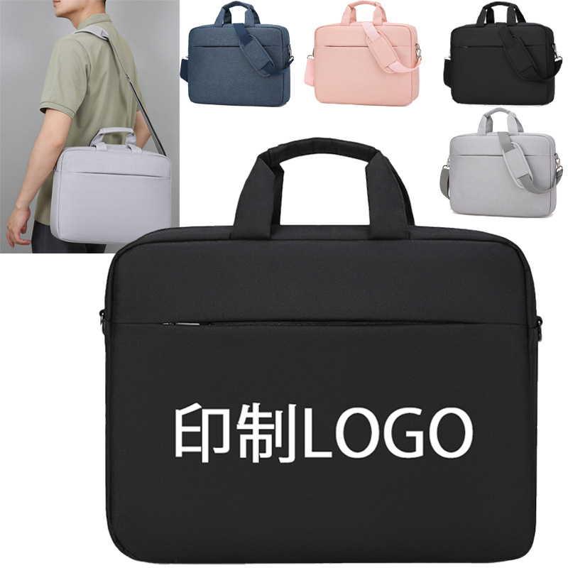 Large-Capacity Portable Briefcase Computer Bag with Logo Printed on It 15.6inch Laptop Bag Anti-Fall Business Commuter Crossbody Bag