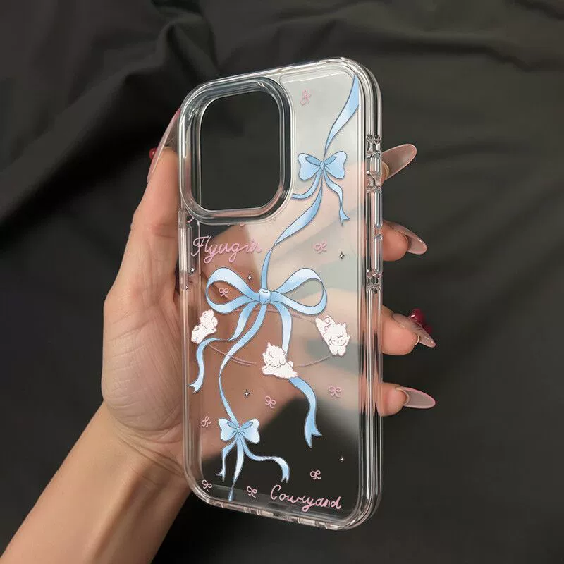 Apple, iPhone14, совместимый чехол с мультфильмом с бантом, защита от падения, 16promax