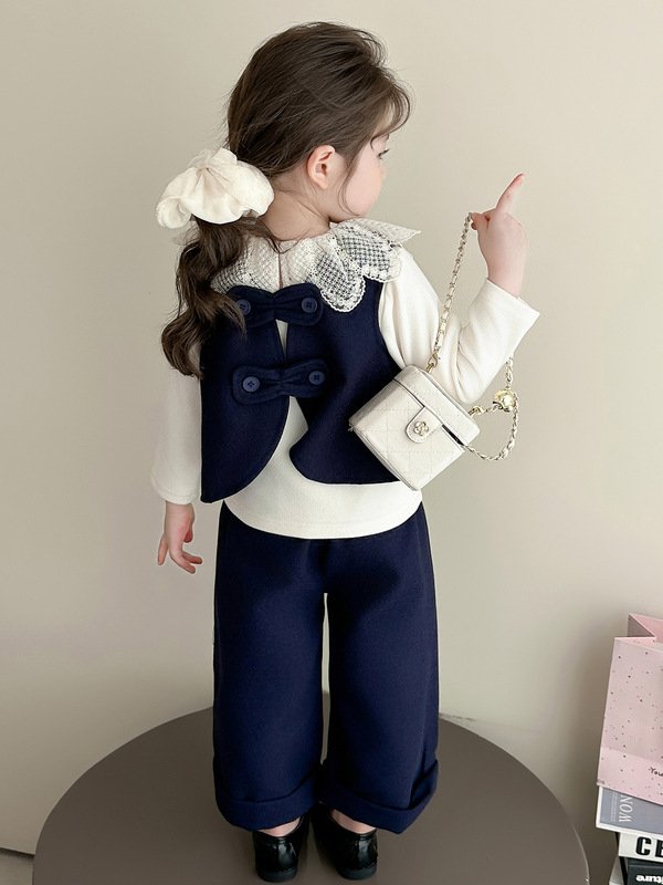 2025新款女童春秋套装洋气小香风上衣阔腿裤两件套儿童时髦潮装|undefined