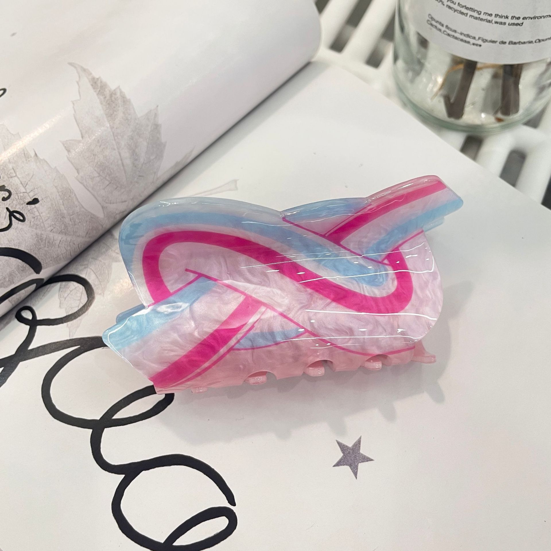 Daily Occasion Acrylic Material Cartoon, Angel, Wings, Fish, Shark Pattern Cartoon Style Korean Style Women's Cartoon Angel Wings Acrylic Hair Clip Hair Claws