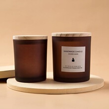 现货彩色玻璃蜡烛杯子空瓶220ml家用香薰罐子320ml透明烛台杯磨砂