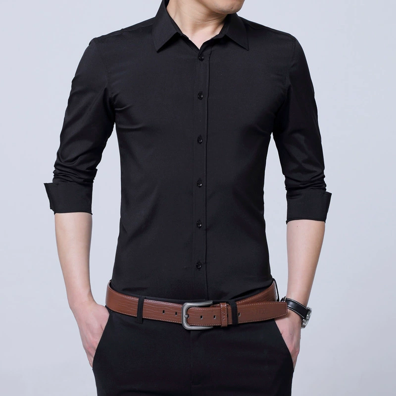 Рубашка, мужской костюм-жакет классический для работы, Slim fit, осень