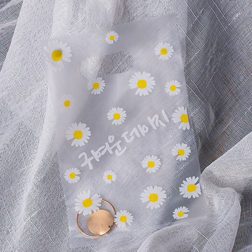 Daisies Mini Plastic Bag Hair Clips Bag Earrings Ear Pins Rings Economical Affordable Street Stall Portable Packaging Bag