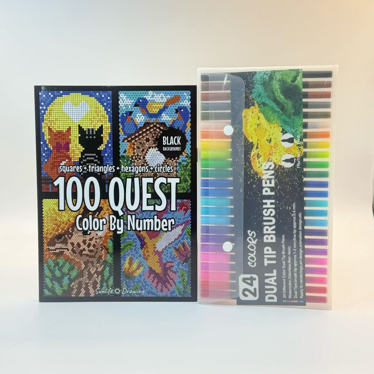 Nuevos productos transfronterizos 100QUESTColorByNumber Adultos colorido exploración libro de actividades de colorido libro de colorido