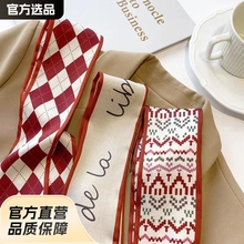 红色气质双层缎面长条丝巾发带女韩系围巾飘带装饰西装领巾百搭