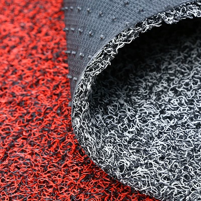 16-18mm Large Roll Carpet Mat for Car Floor, Roll Material with Heat-Melted Yarn, Encrypted Carpet Mat for Lobby Entrance, Car Coil Carpet Mat (Universal Foot Pad) - black-and-red-17mm-thick-nail-bottom-159mroll