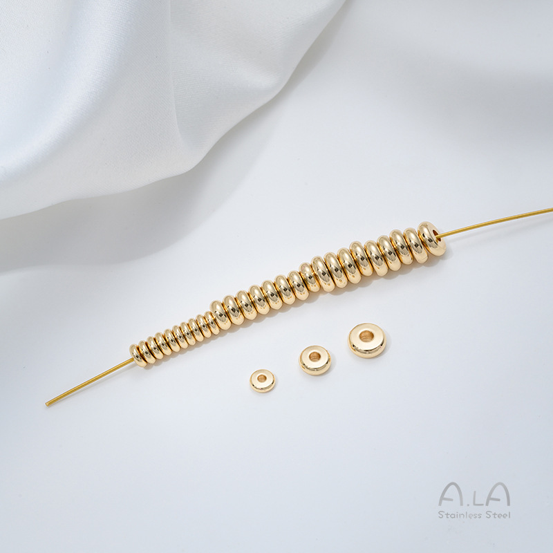 色褪せないチタン鋼扁円形ステンレススペーサー diy ビーズチェーンネックレスビーズアクセサリー卸売|undefined
