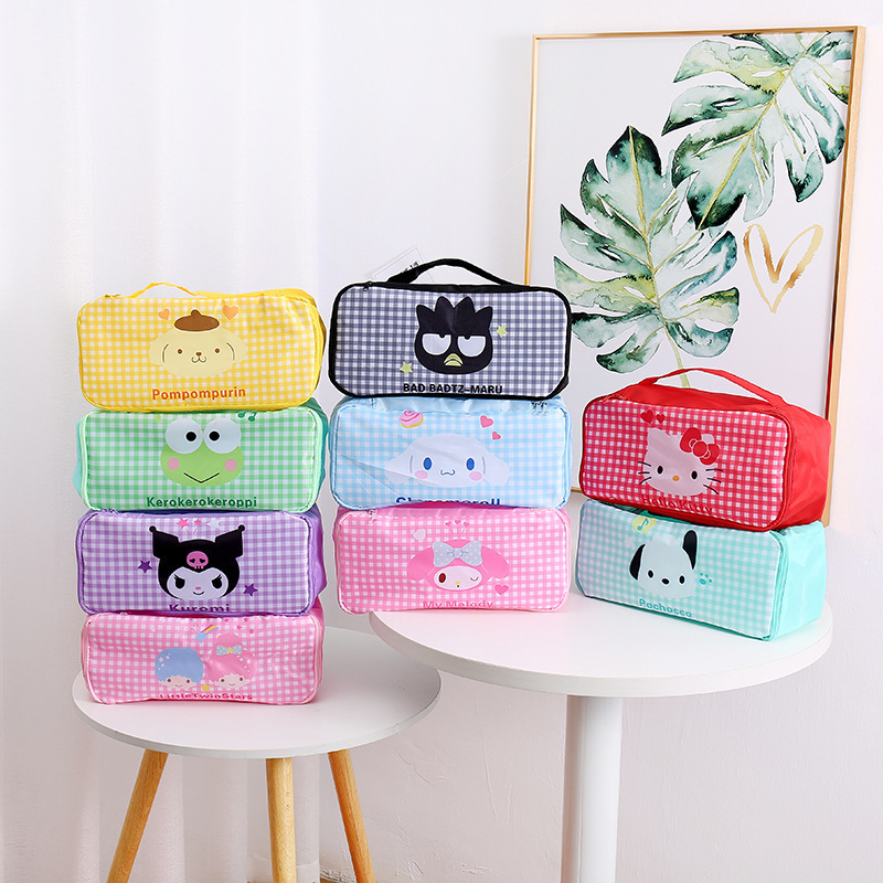 Cartoon Plaid Series Travel Storage Inner Clothes Bag Cosmetics Storage Bag Cartoon Inner Clothes Storage Bag