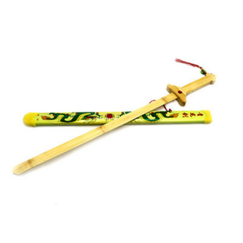 Children's Green Dragon Sword Wooden Sword Bamboo Crafts Simulation Sword Martial Arts Knife Performance Props Street Stall Temple Fair Toy