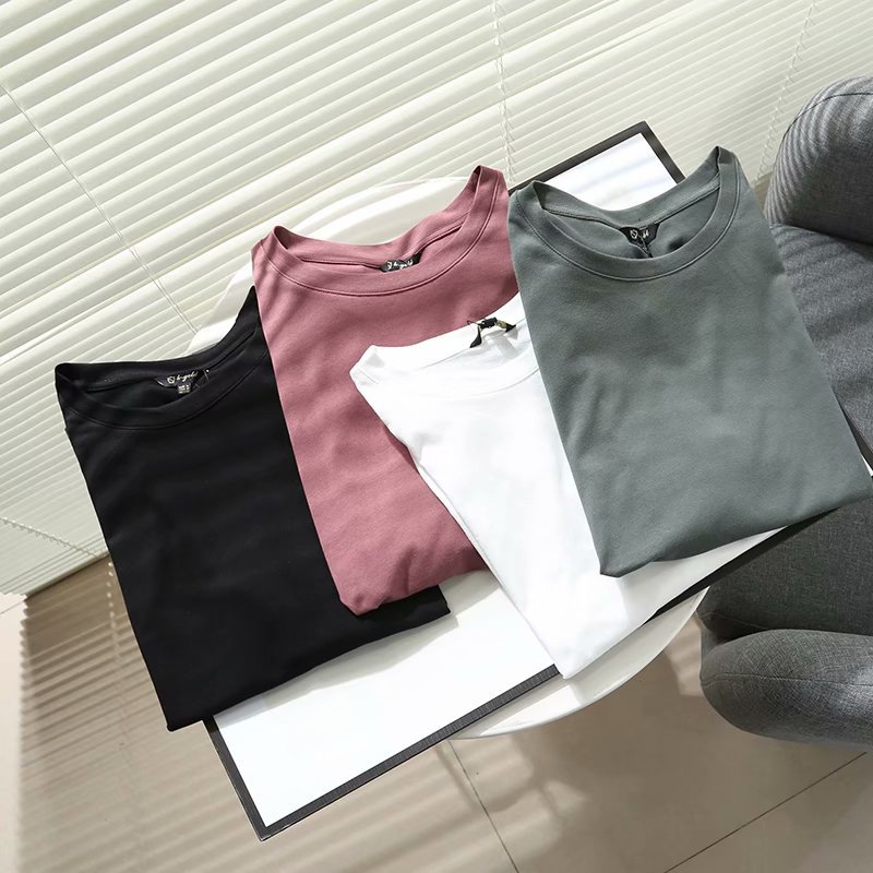 round neck loose solid color T-shirt  NSAM52397