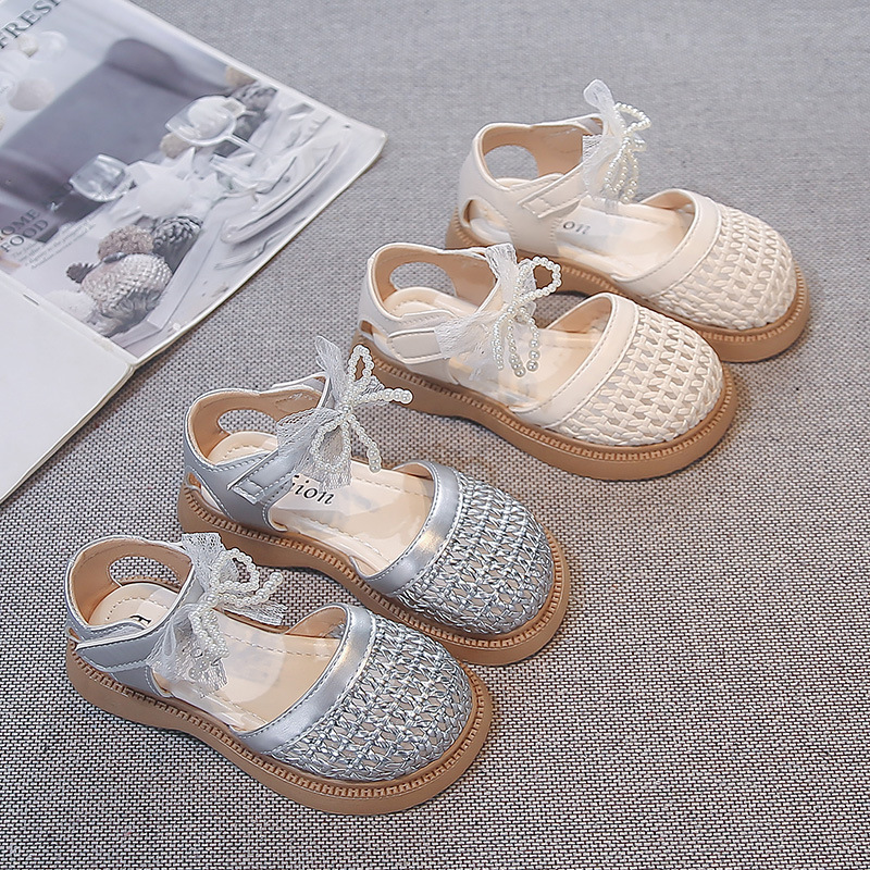 Sandálias de niñas 2026 verano para niños botón de arco princesa con suela suave hueco transpirable zapatos Lefour image 5