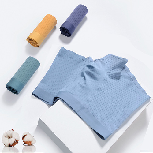 50 count long-staple cotton men's underwear men's wholesale solid color cotton antibacterial traceless boxer briefs sports style breathable JCKT