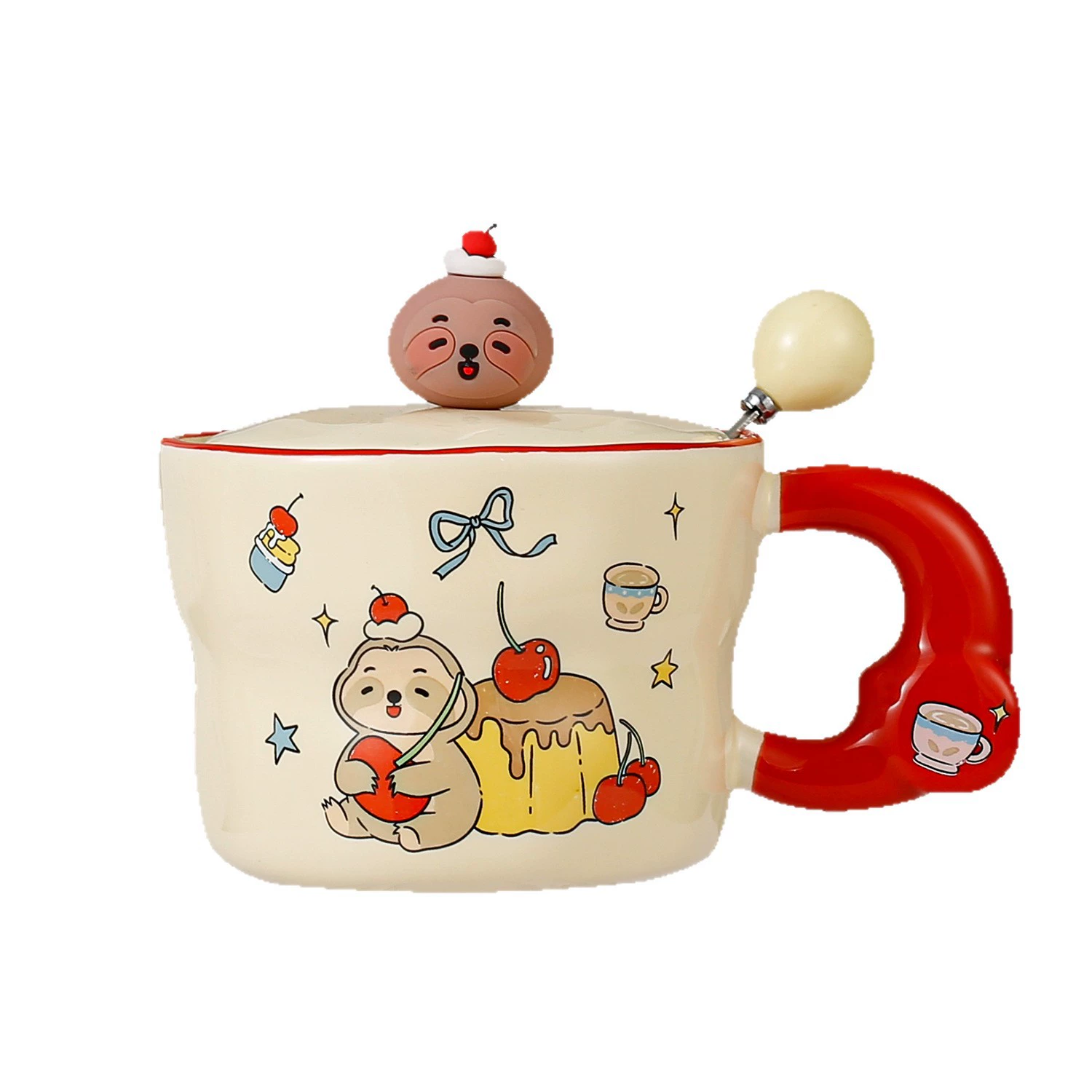 Кружка-колба для питомца на день рожденияcute, керамическая кружка с крышкой для девушек, домашняя кружка для пары, подарок-спутник