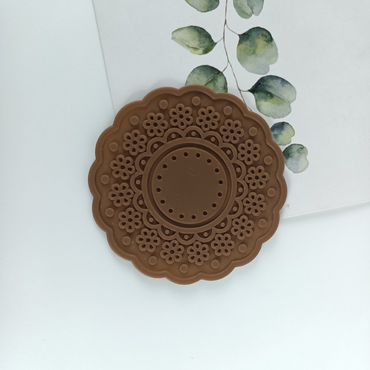 源头实力厂家花型甜美硅胶杯垫蕾丝花边隔热硅胶杯垫9cm硅胶垫