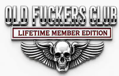 Manufacturer wholesale cross-border new popular product oldfuckersclub skull zinc alloy metal modified car body sticker (Body sticker) - silver-red-double-sided-adhesive-version