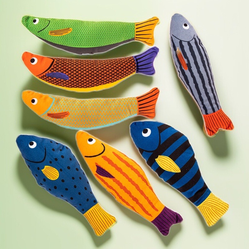 Cat Toys Catnip Seafood Fish Boredom-Relief Teething Durable Chew Toys Kitten Pet Supplies Wholesale Cat Fun