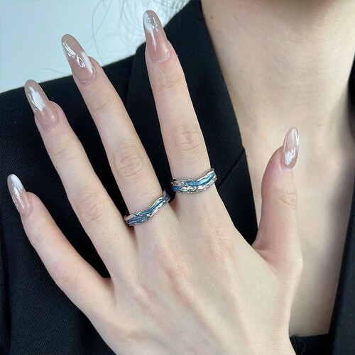  New Women's Ring with Ins Unique Design, Cool and Elegant Style, High-Grade Openable and Adjustable Index Finger Ring, Original Design
