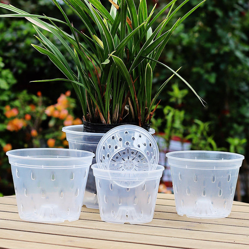 胡蝶蘭植栽用鉢 雨滴型 高透明プラスチック 底穴付き 通気性 蘭科植物用 卓上用 クリエイティブ専用鉢 花卉用|undefined