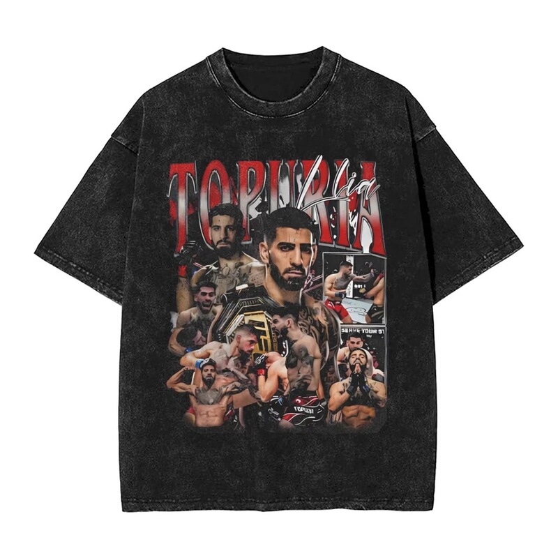 2025 Hot Summer Men's T-Shirt Ilia Topuria Washed t Shirts F