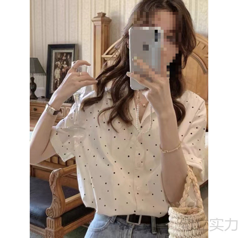 西装领衬衫女薄款短袖设计感小众2025夏季新款小清新法式别致上衣|undefined
