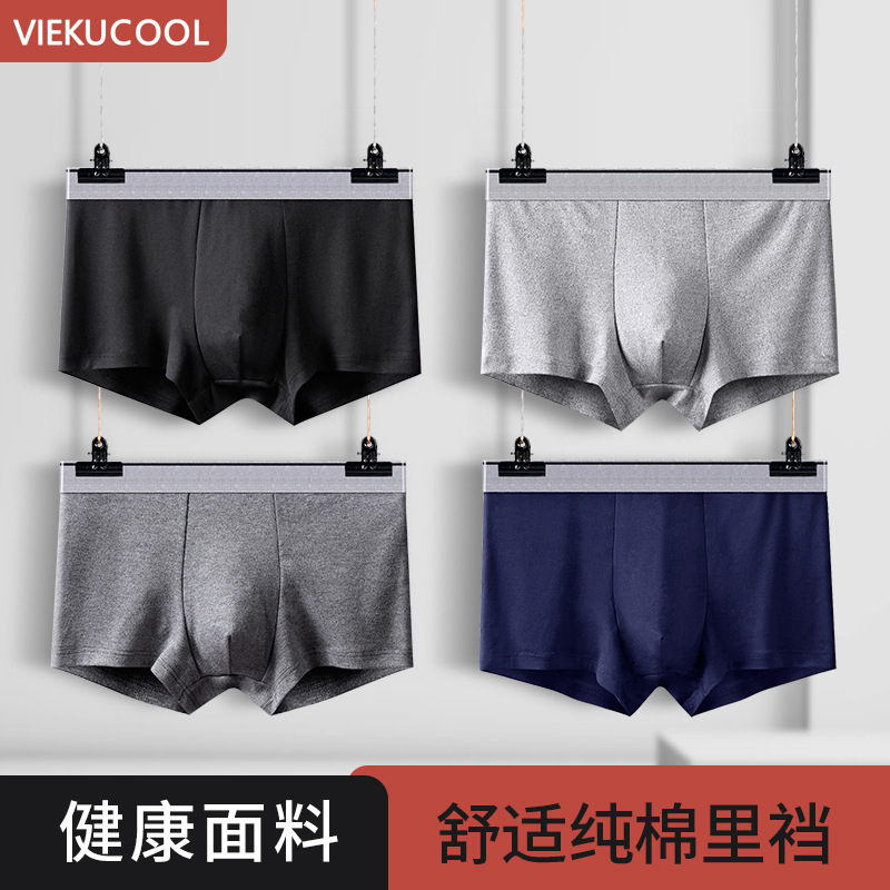 Breathable Four Seasons Men's Milk Silk Fat Men's Boxer Briefs Fashionable Youth Large Size Boxer Briefs Naked Pants Cross-Border