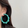 Bamboo Earring cross -border color bamboo earrings European and American summer geometric fluorescent rubber paint C -shaped ear ring