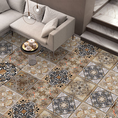 北歐復古彩色無縫磨砂花磚地面地磚背膠耐磨防滑家居翻新瓷磚貼