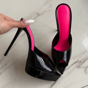 ���^ˮ̨�r�b��Ь�W���p��ƴɫ����ŮЬ���Q�߸�Ьsandals heels