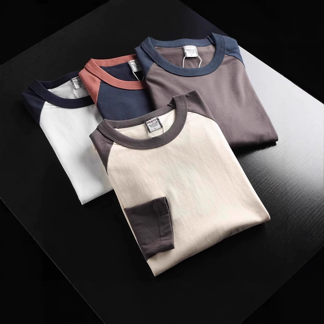 Слишком удобно! Удобный шерстяной хлопок! Трехмерное столкновение! Новая мужская футболка с длинным рукавом с круглым вырезом