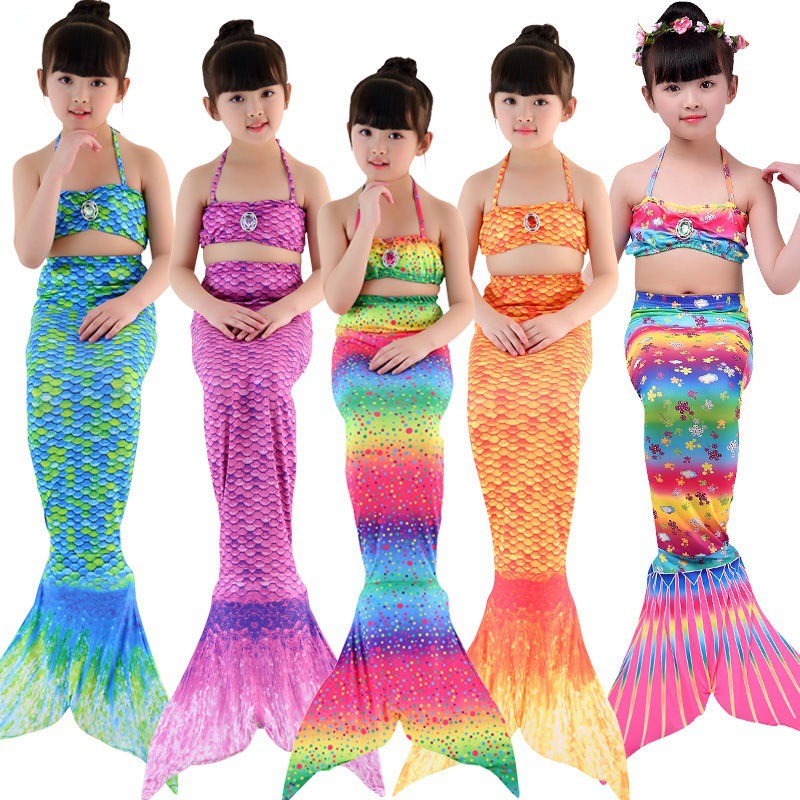 children mermaid clothes tail Little Girl Princess Dress baby Sandy beach Bikini swimming trunks Fission Flippers