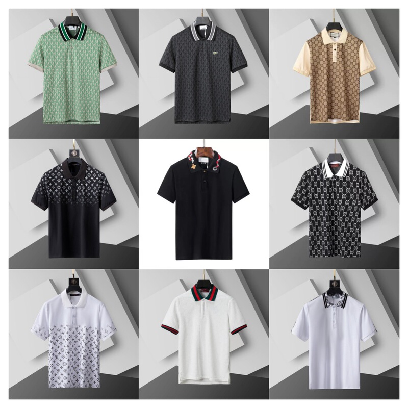 Correctly Labeled Polo Shirt for Men, Business Casual Jacquard Turn-Down Collar Short Sleeve, Exclusively for Export to Europe and America, Affordable Luxury Alternative for Cross-Border Trade