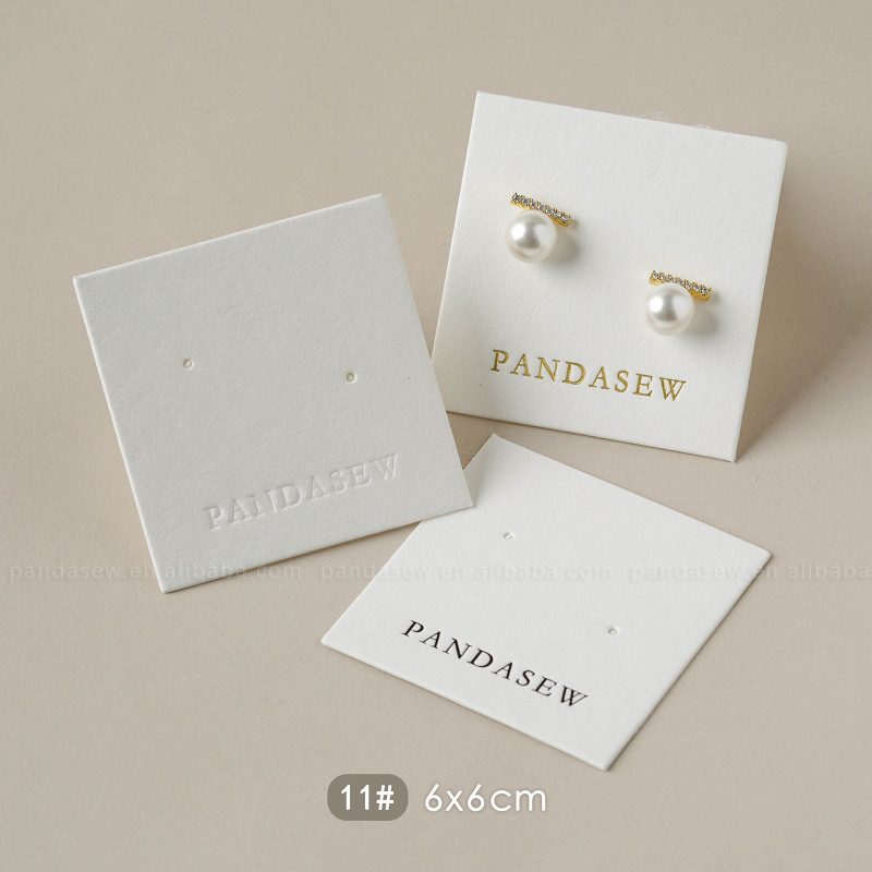 Pandasew 印制logo简约厚克重黑白卡纸耳环吊坠项链收纳|undefined