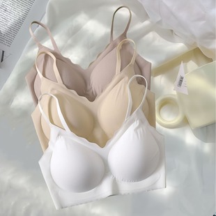 JCSILK Simple and Comfortable Mulberry Silk One-piece Bra Fit Vest-style Silk Underwear Sports Bra
